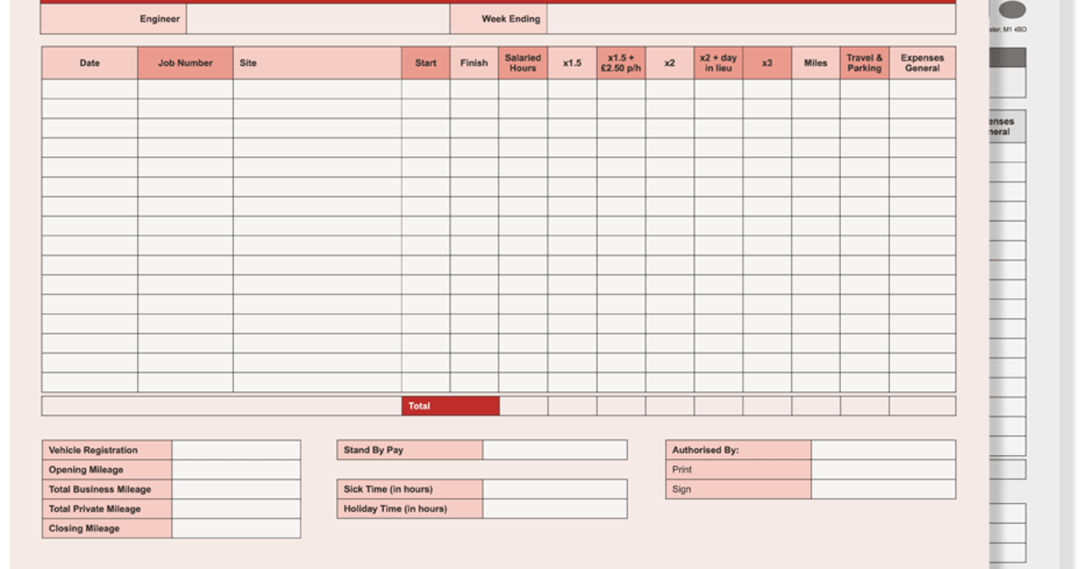 Contractor Time Sheets